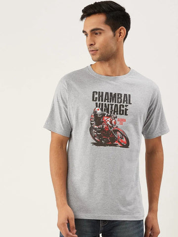 Vintage Biker Grey T-Shirt - The Chambal