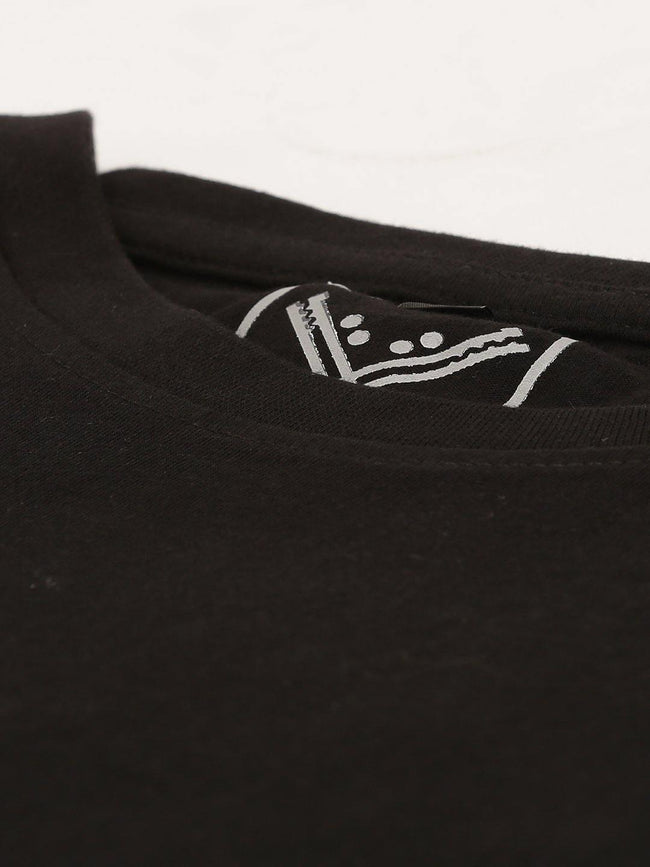 Mens Regular Solid Chambal Black T-Shirt