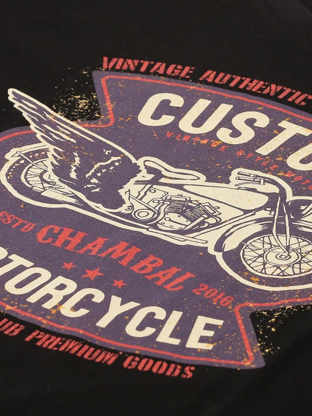 Custom Motocycle Black T-Shirt - The Chambal