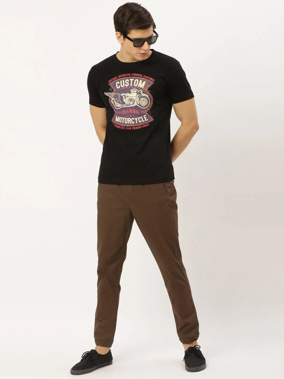 Custom Motocycle Black T-Shirt - The Chambal