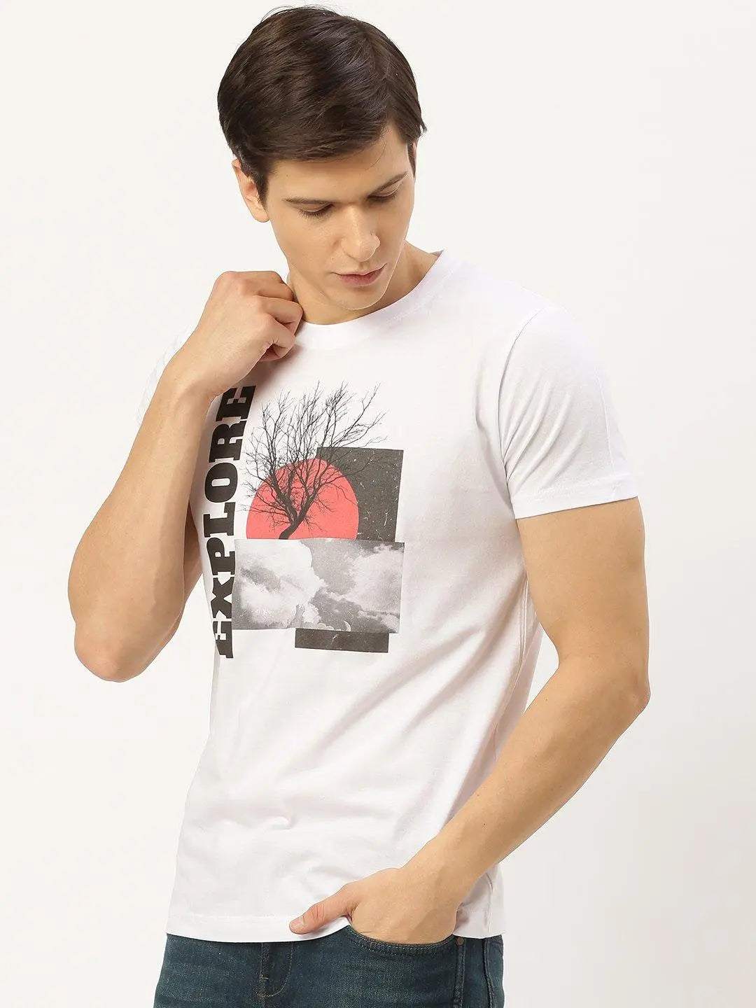 Midnight Explore White T-Shirt - The Chambal