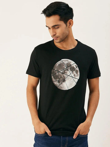 Moon Sliced Black T-Shirt - The Chambal