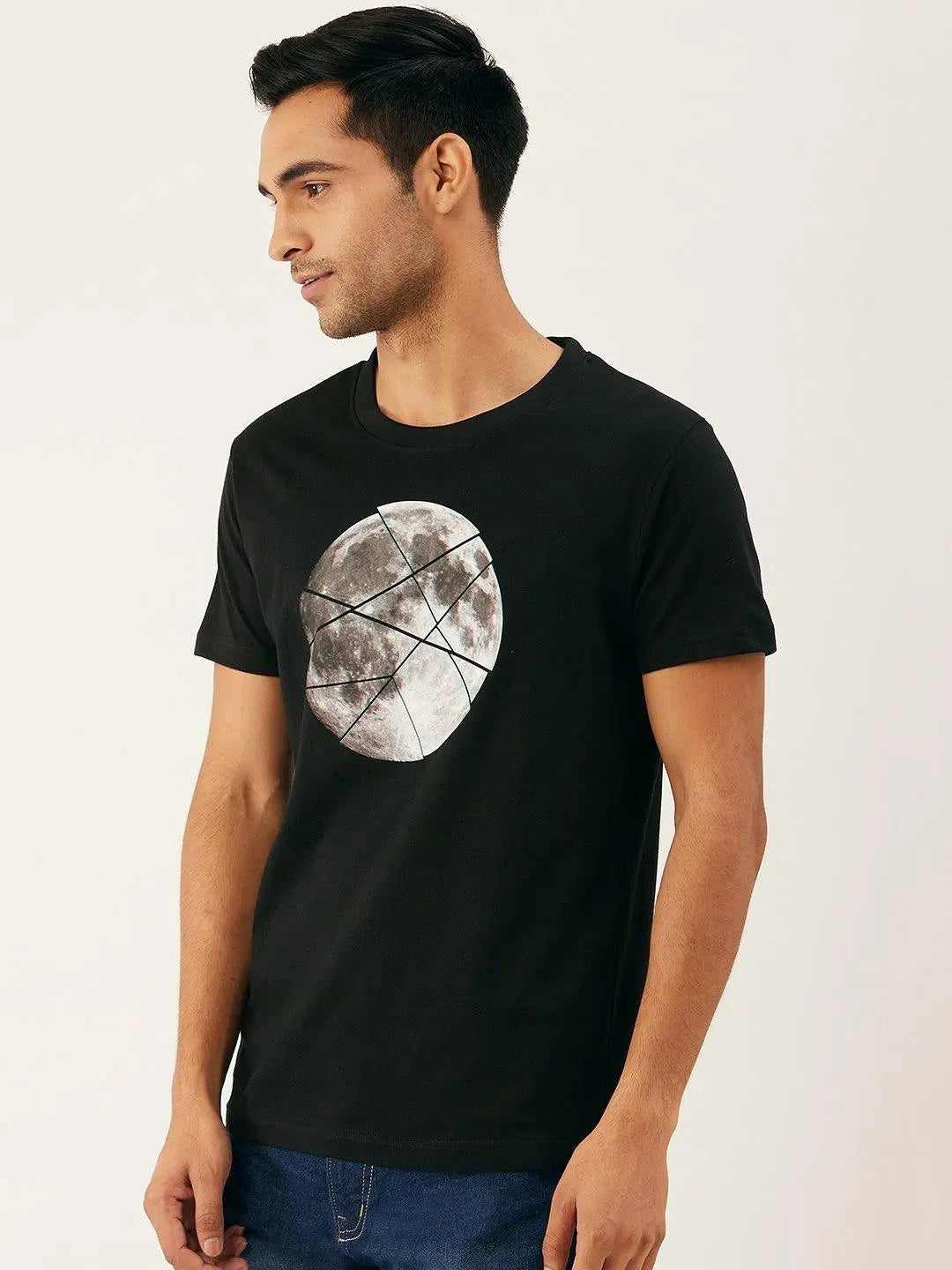 Moon Sliced Black T-Shirt - The Chambal