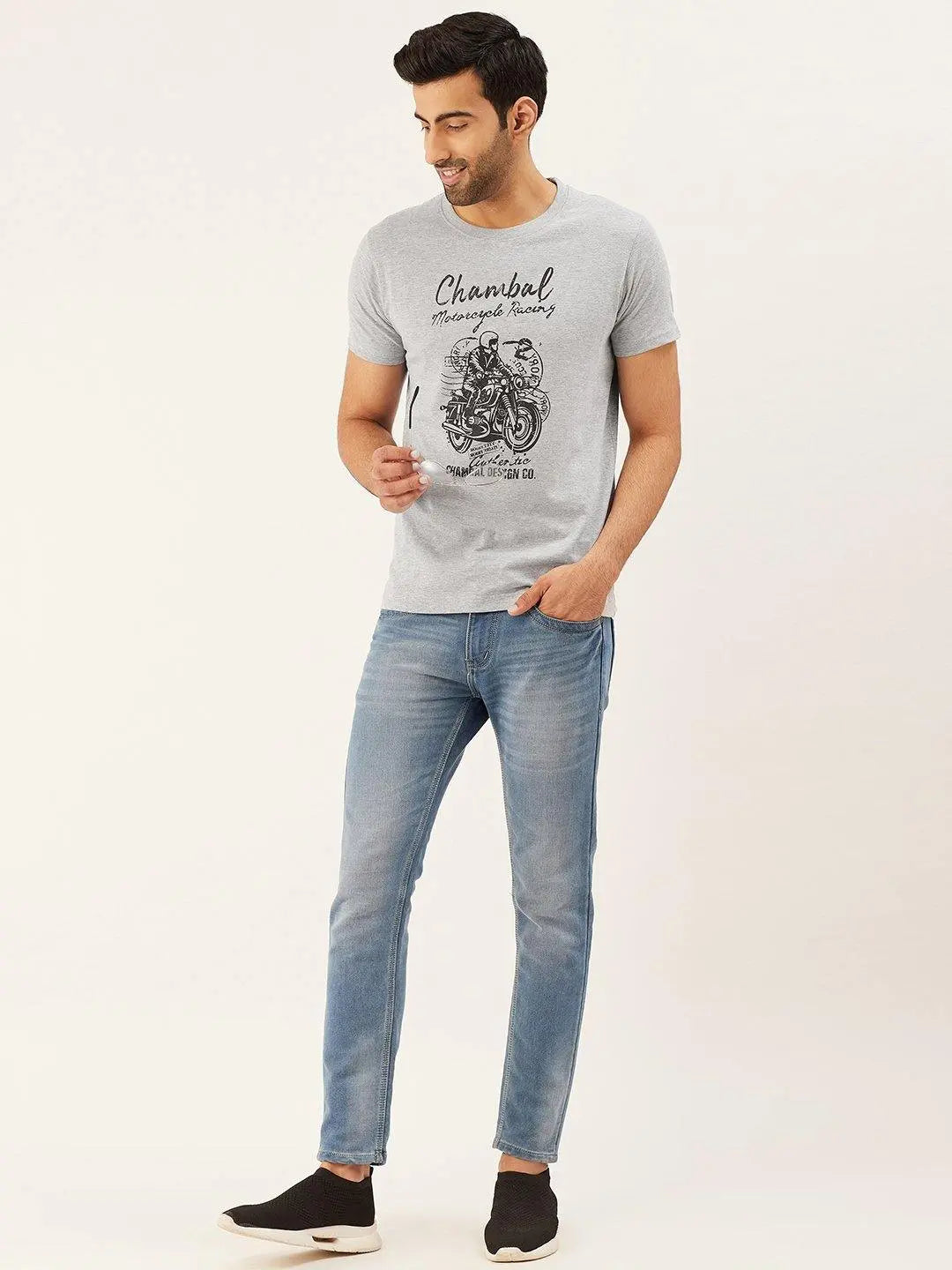 Moto Racing Grey T-Shirt - The Chambal