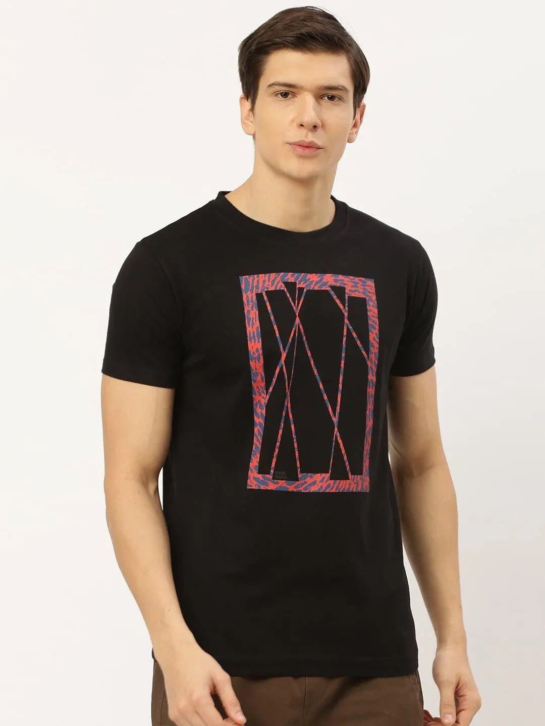 Slit Animal Black T-Shirt - The Chambal