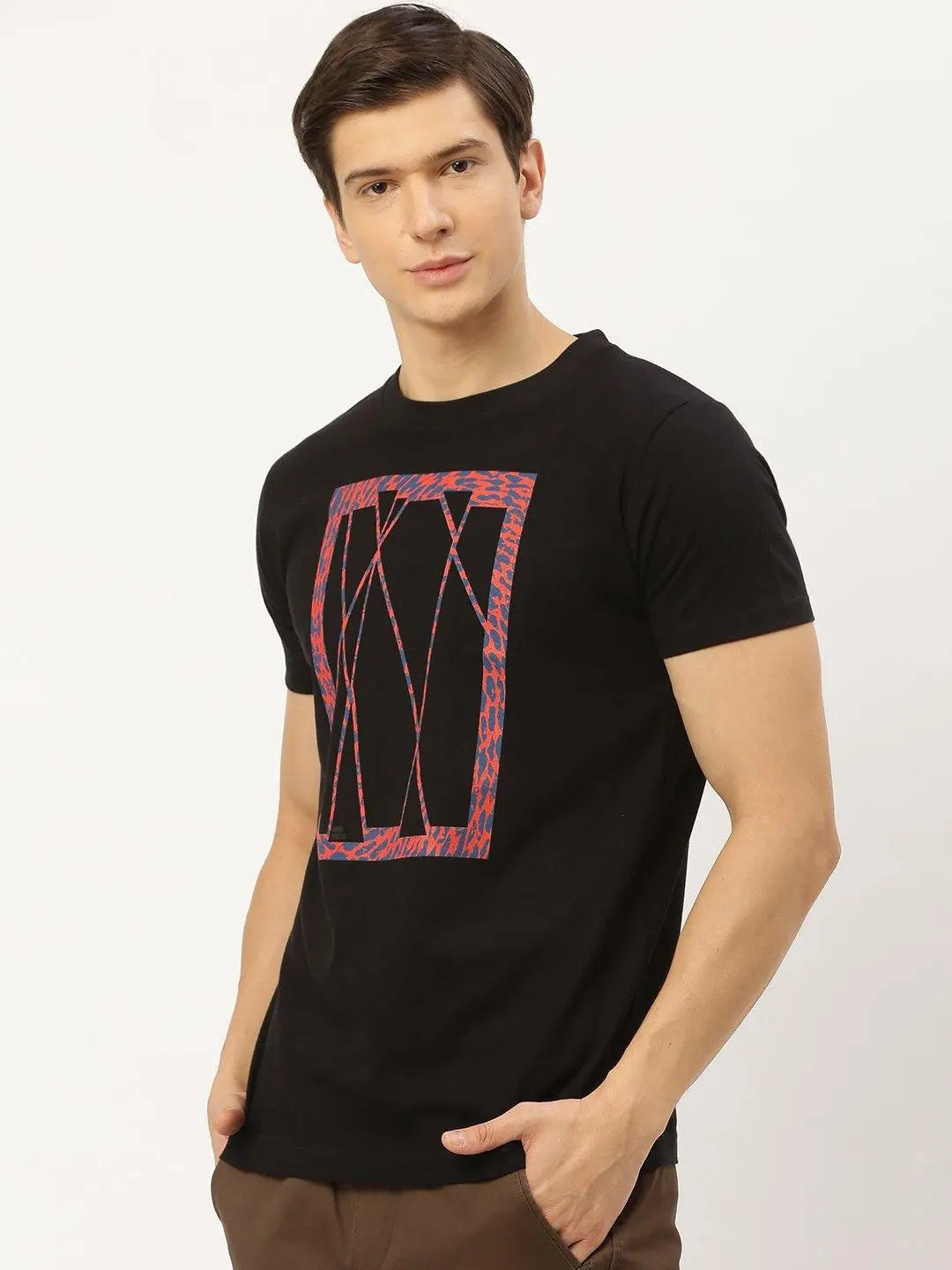 Slit Animal Black T-Shirt - The Chambal