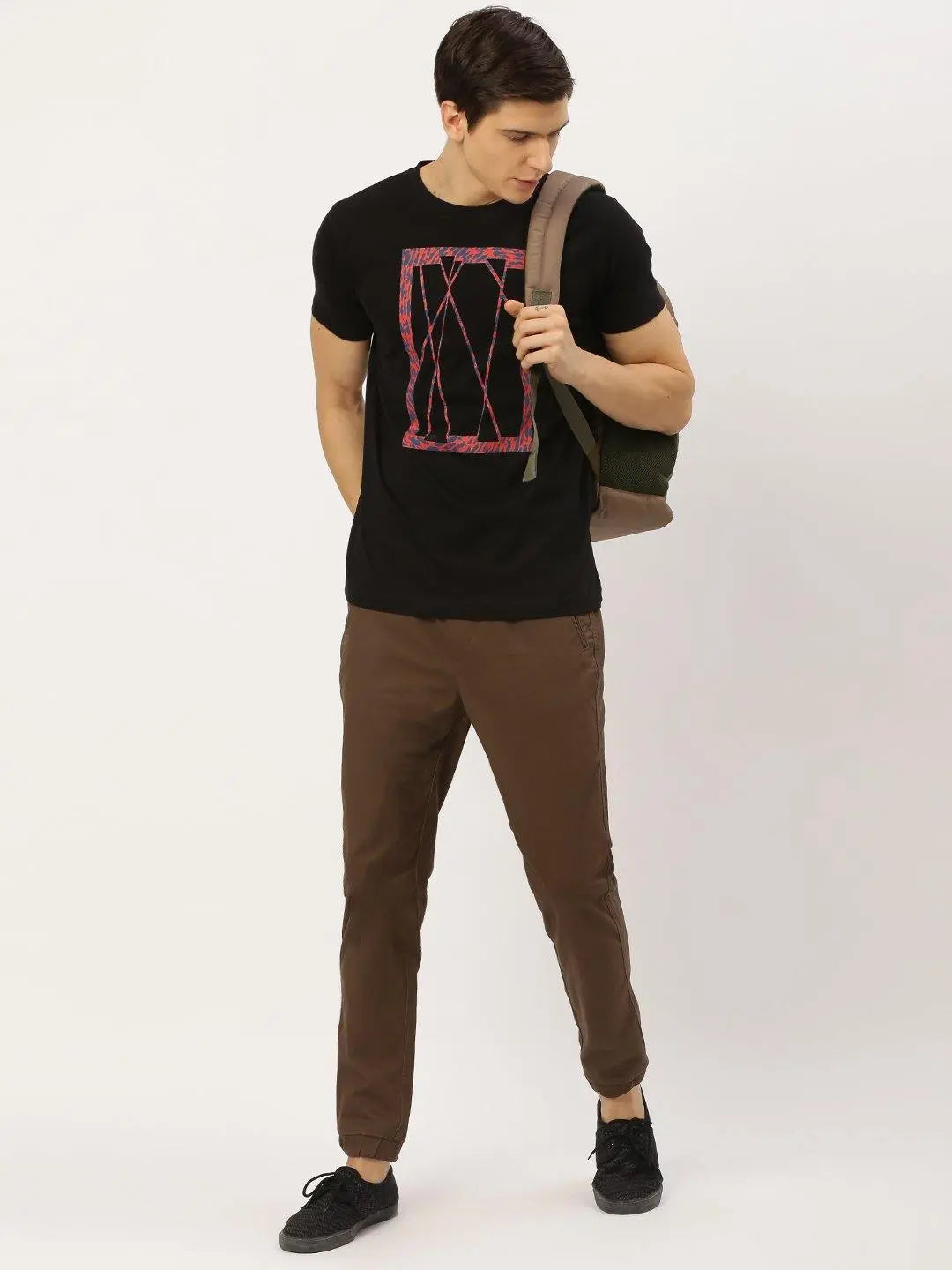 Slit Animal Black T-Shirt - The Chambal