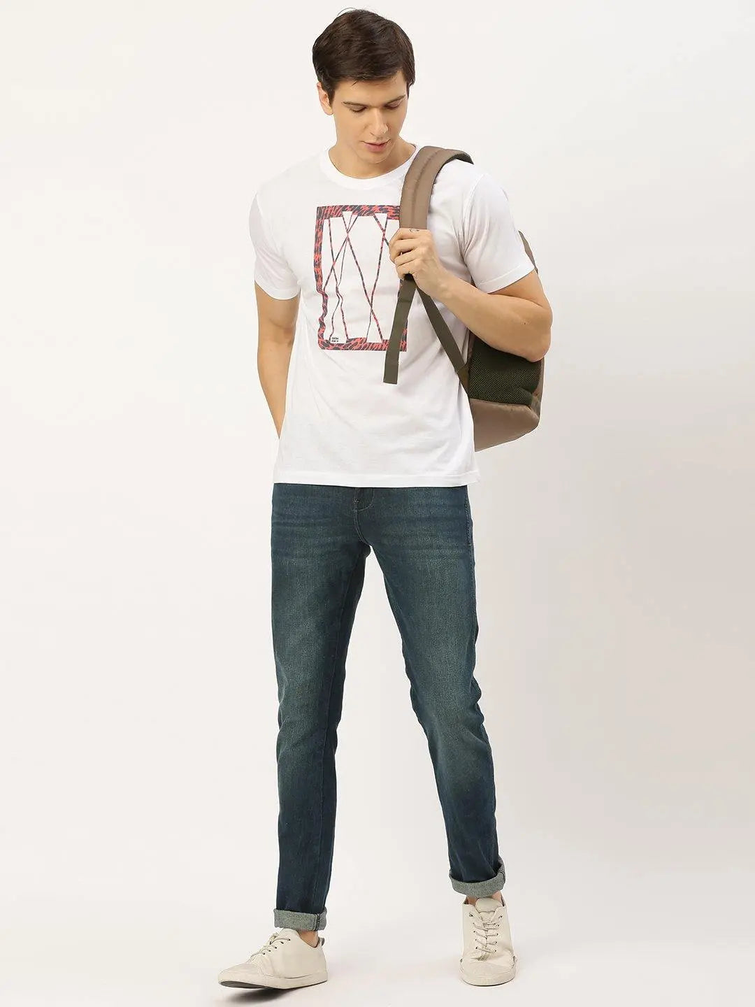 Slit Animal White T-Shirt - The Chambal