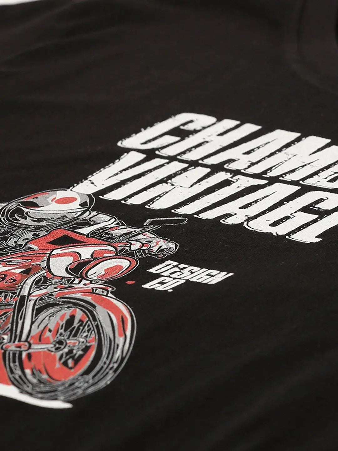 Vintage Rider Black T-Shirt - The Chambal