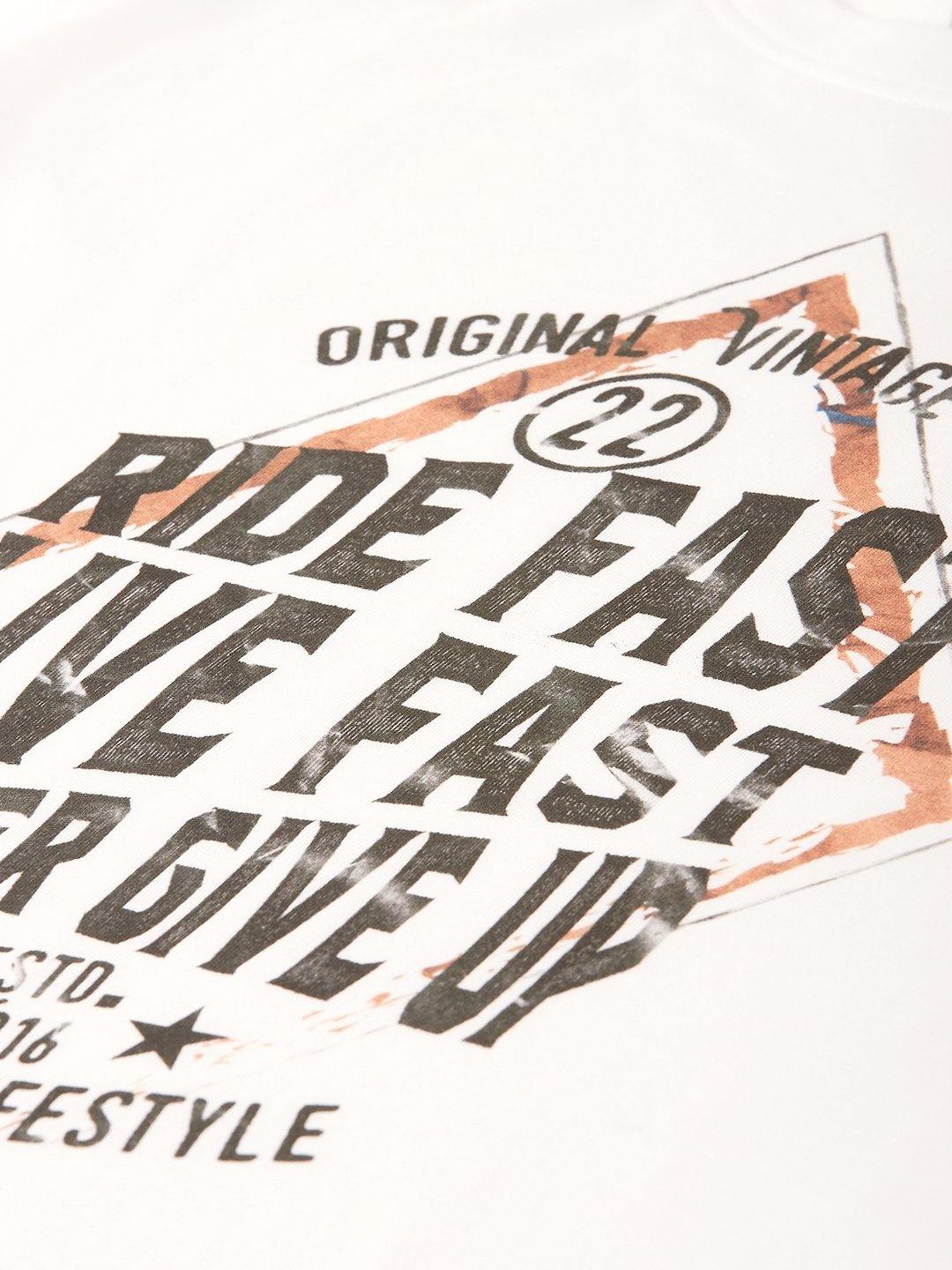 Ride Fast White T-Shirt - The Chambal